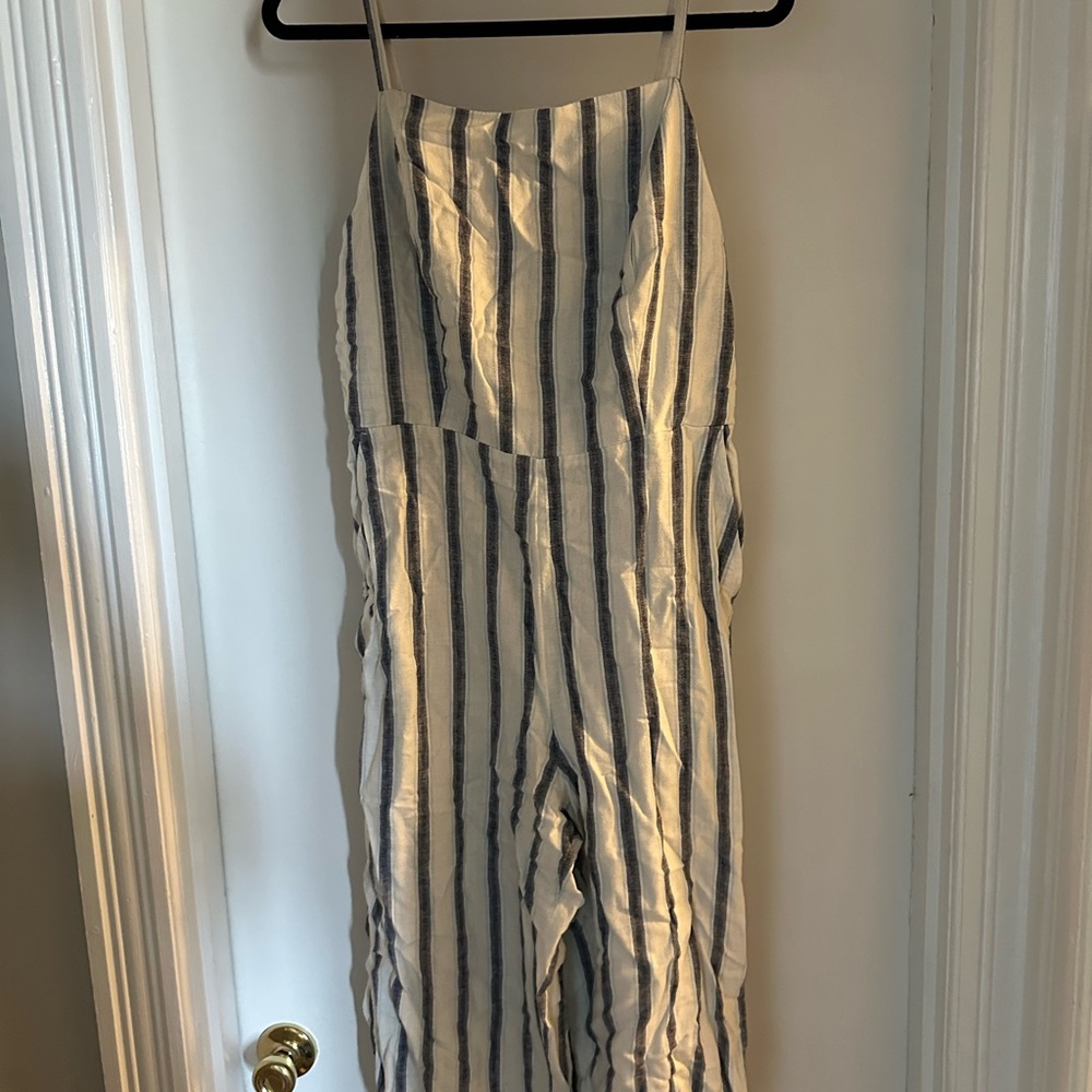 Striped Jumpsuit with Spaghetti Straps
